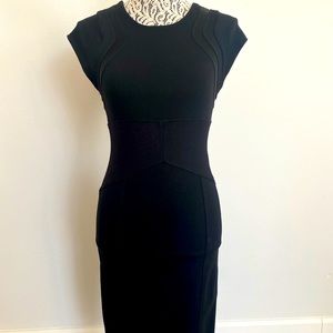 Diane von Furstenberg form fitting business, shin length sheath dress; business